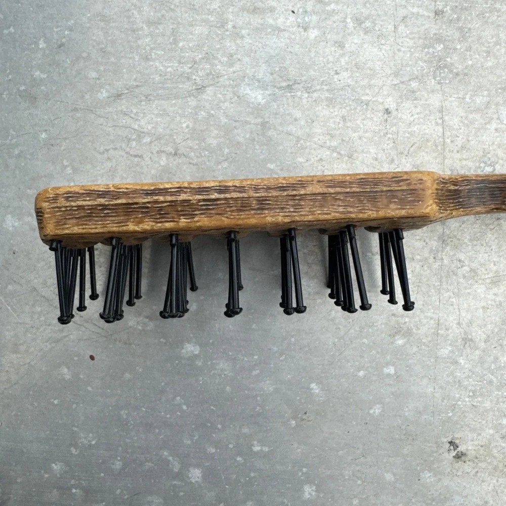 Vintage GOODY USA Faux Wood Vented Styling Hair Brush Ball Tipped 6